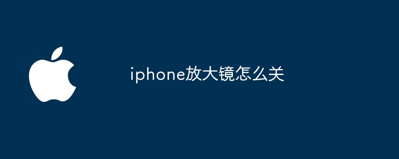 iphone放大镜怎么关