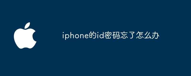 iphone的id密码忘了怎么办