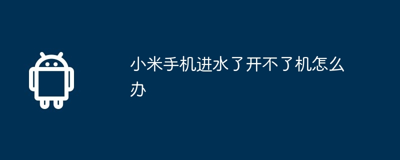 小米手机进水了开不了机怎么办