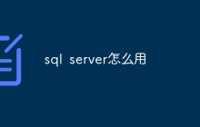 sql server怎么用