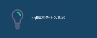 SQL 스크립트는 무엇을 의미합니까?