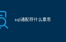 sql通配符什么意思