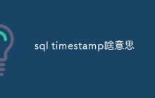 sql timestamp啥意思