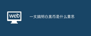 一文搞明白黑币是什么意思