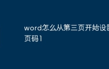word怎么从第三页开始设置页码1