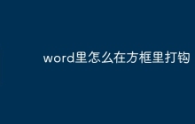 word里怎么在方框里打钩