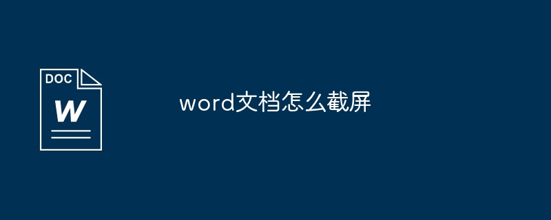 word文档怎么截屏