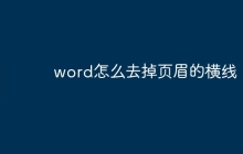 word怎么去掉页眉的横线