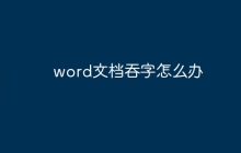 word文档吞字怎么办