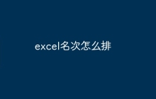 excel名次怎么排