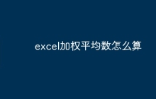 excel加权平均数怎么算