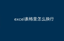 excel表格里怎么换行