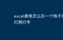 excel表格怎么在一个格子里打两行字