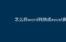 怎么将word转换成excel表格