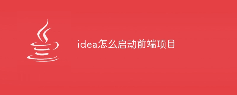 idea怎么启动前端项目