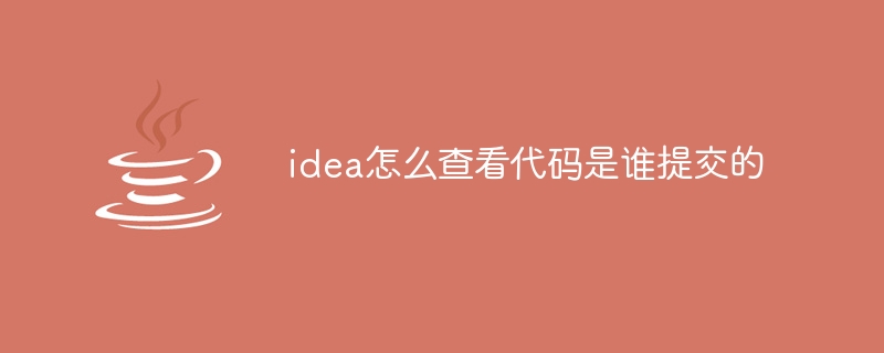 idea怎么查看代码是谁提交的