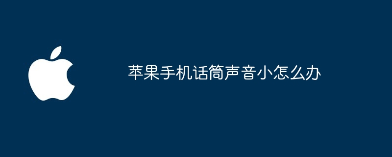 苹果手机话筒声音小怎么办