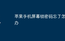 苹果手机屏幕锁密码忘了怎么办