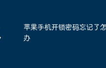 苹果手机开锁密码忘记了怎么办