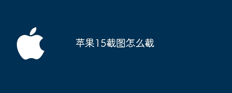 苹果15截图怎么截