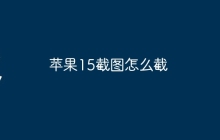 苹果15截图怎么截
