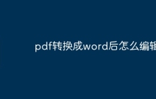 pdf转换成word后怎么编辑