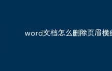 word文档怎么删除页眉横线