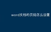word文档的页码怎么设置