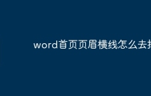 word首页页眉横线怎么去掉
