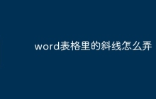 word表格里的斜线怎么弄