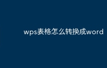 wps表格怎么转换成word