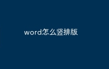 word怎么竖排版