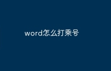 word怎么打乘号