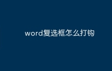 word复选框怎么打钩