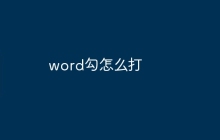 word勾怎么打