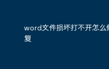word文件损坏打不开怎么修复