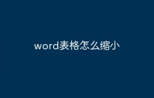 word表格怎么缩小
