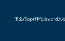怎么将ppt转化为word文档