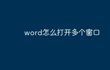 word怎么打开多个窗口