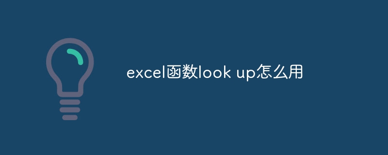 excel函数look up怎么用