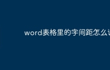word表格里的字间距怎么调
