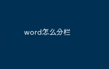 word怎么分栏