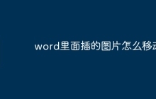 word里面插的图片怎么移动