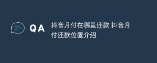 抖音月付在哪里还款 抖音月付还款位置介绍