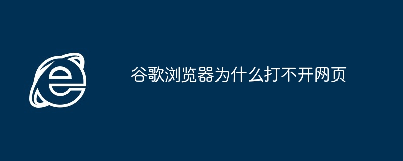谷歌浏览器为什么打不开网页