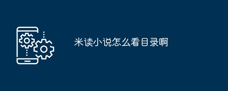 米读小说怎么看目录啊