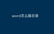word怎么插目录