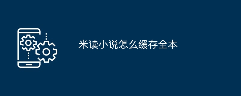 米读小说怎么缓存全本