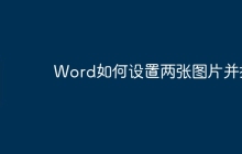 Word如何设置两张图片并排