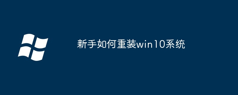 新手如何重装win10系统